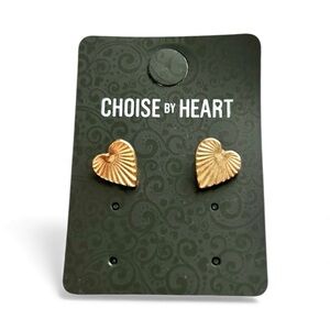 Rose Gold Heart Stud Earrings